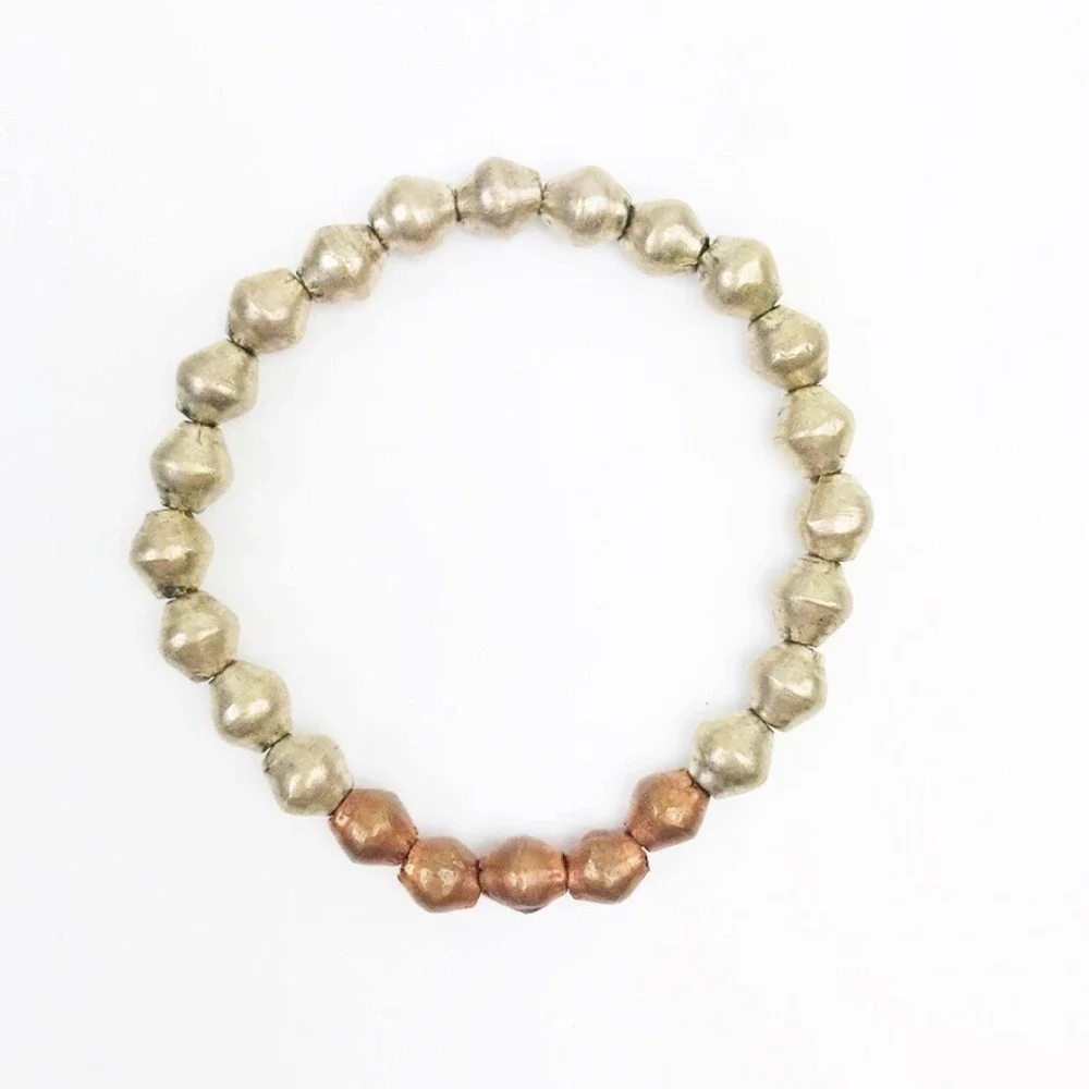 JUNIM Ghana Bracelet Boho‎ Womens Silver Copper 7in $56